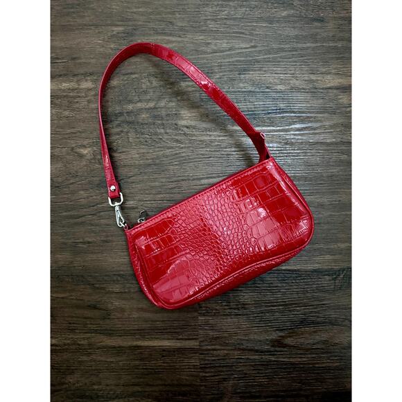 Y2K Faux Leather Red Animal Skin Shoulder Bag - Picture 3 of 3